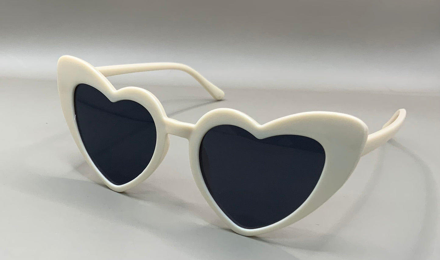 Kids Retro Simple Style Solid Color Heart Shape Full Frame Sunglasses