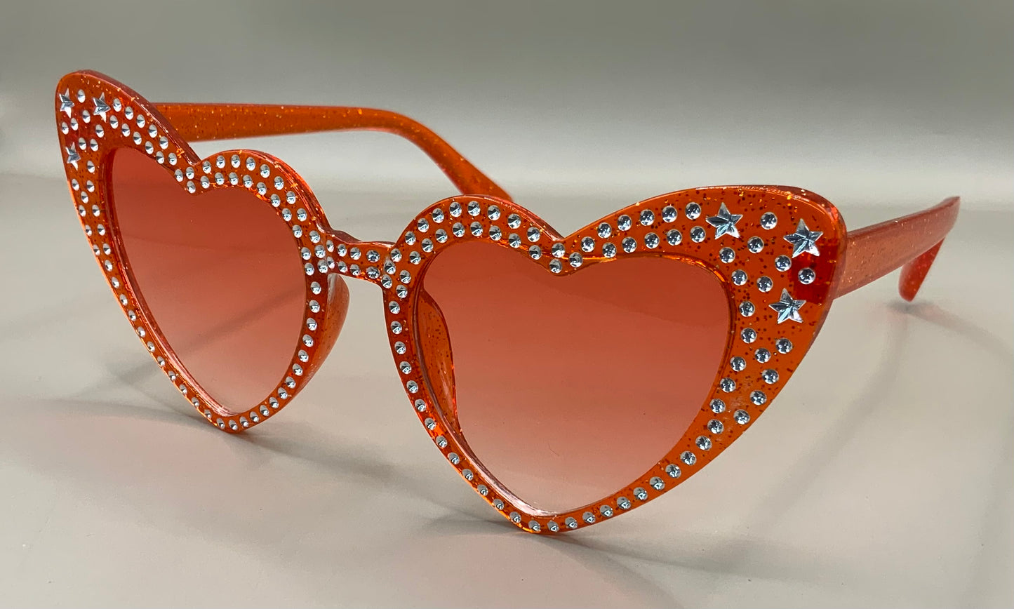 Ladies heart bling glitter sunglasses