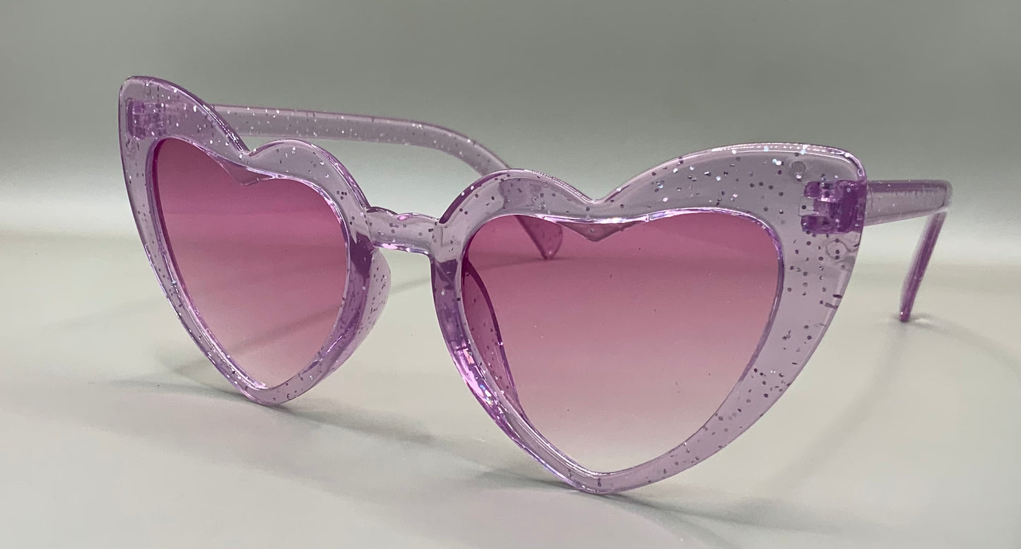 Ladies heart glitter sunglasses