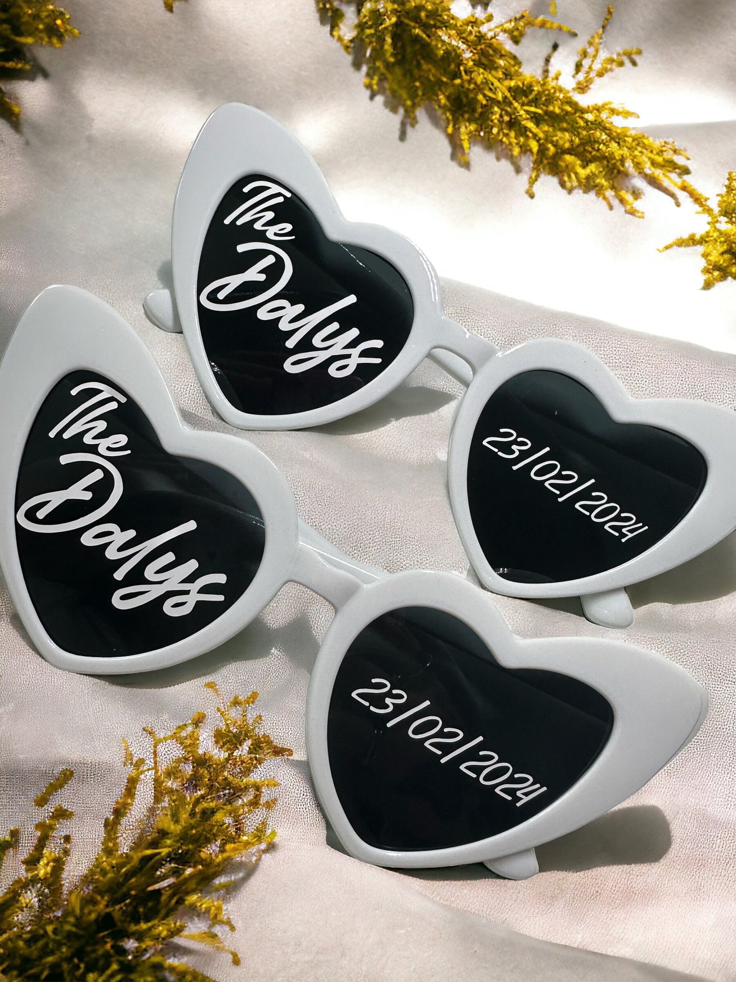 WHITE Personalised wedding sunglasses