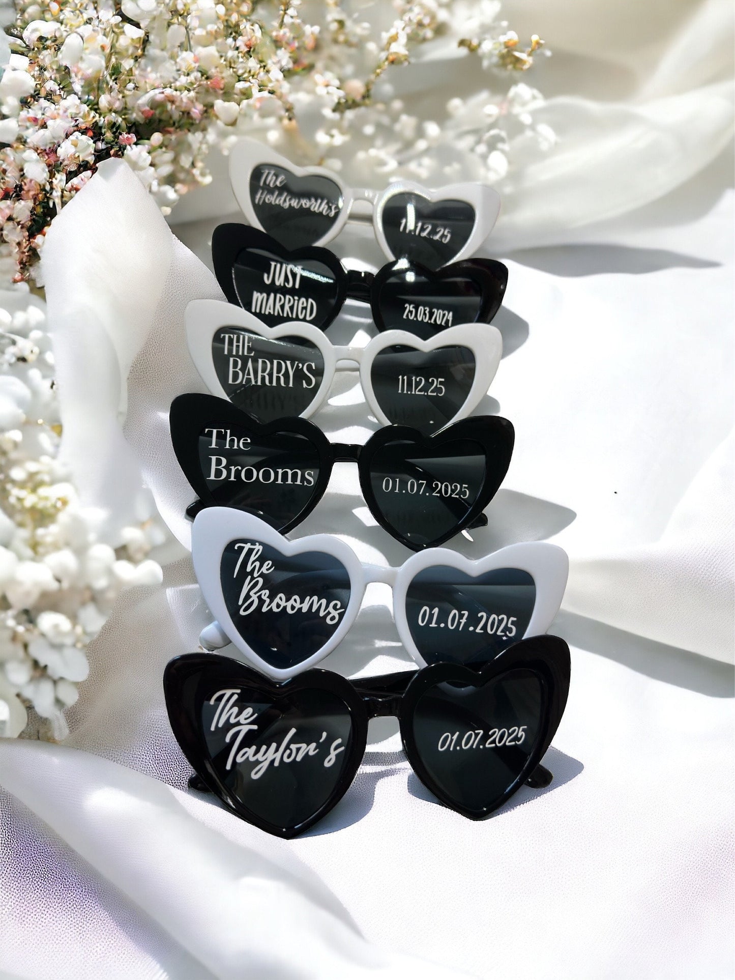 WHITE Personalised wedding sunglasses