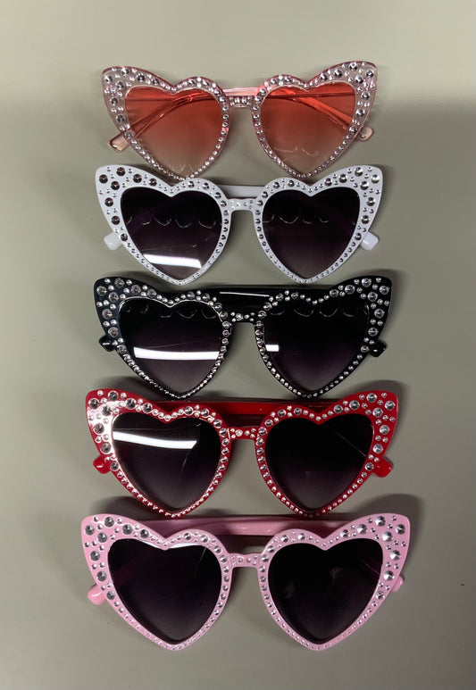 Kids heart shaped bling sunglasses