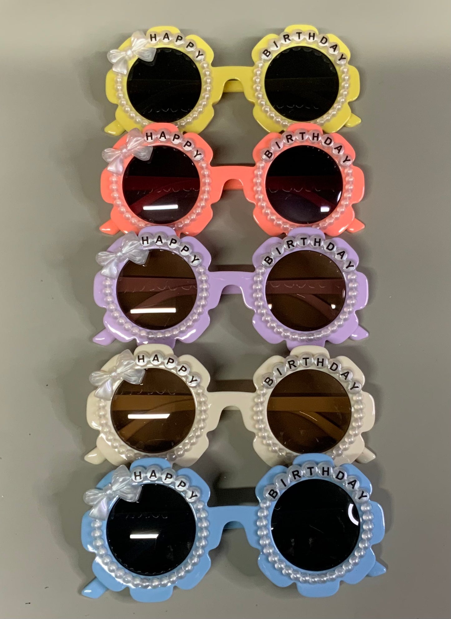 Children's Fashion Birthday Party Sunglasses Flower Pearl Bow Decoration Sweet and Cute Children's Sunglasses