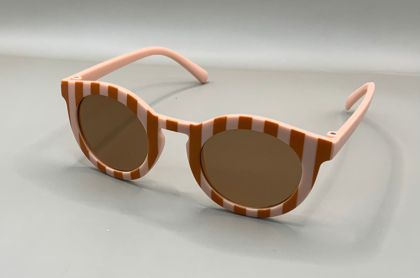 Retro Style Check or Stripe Kid's Round Frame Sunglasses