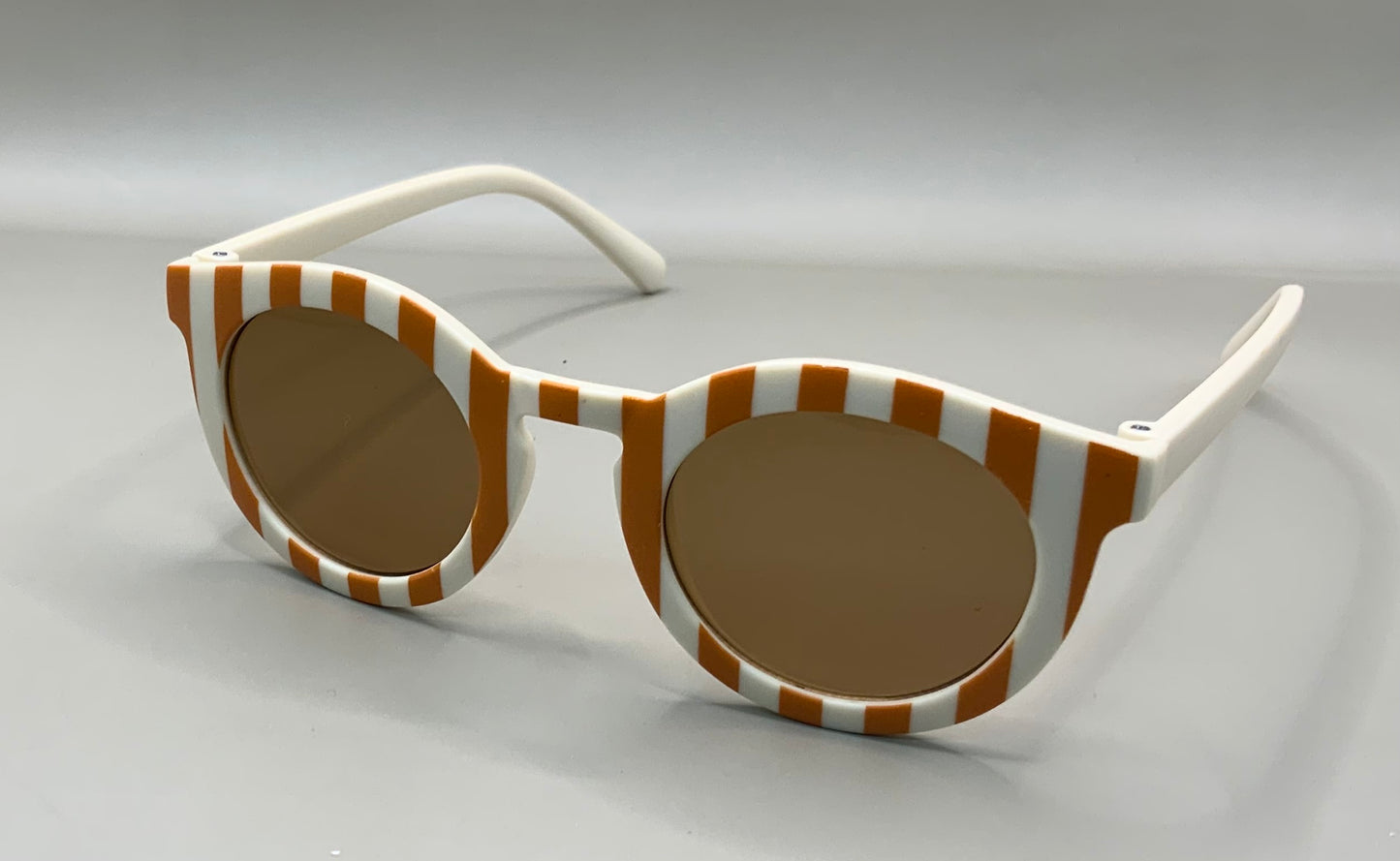 Retro Style Check or Stripe Kid's Round Frame Sunglasses