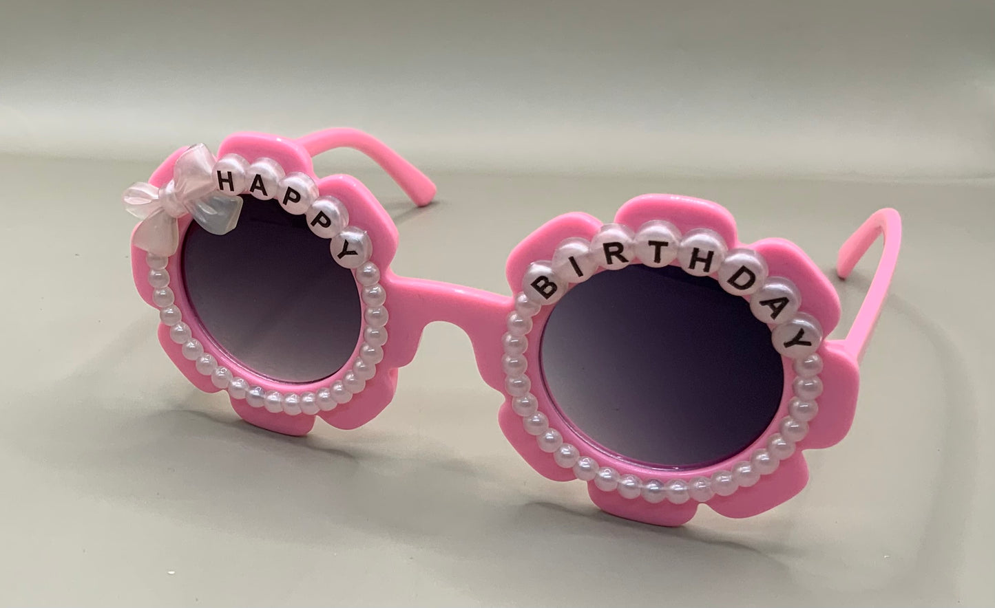 Children's Fashion Birthday Party Sunglasses Flower Pearl Bow Decoration Sweet and Cute Children's Sunglasses
