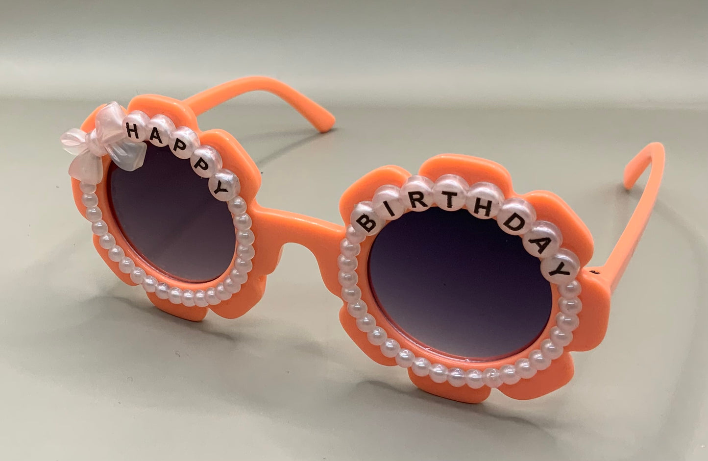 Children's Fashion Birthday Party Sunglasses Flower Pearl Bow Decoration Sweet and Cute Children's Sunglasses