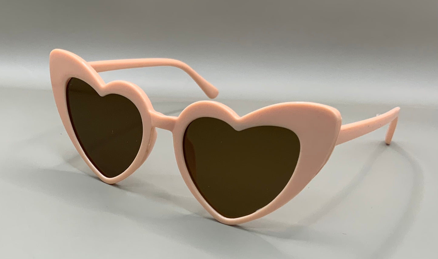 Kids Retro Simple Style Solid Color Heart Shape Full Frame Sunglasses