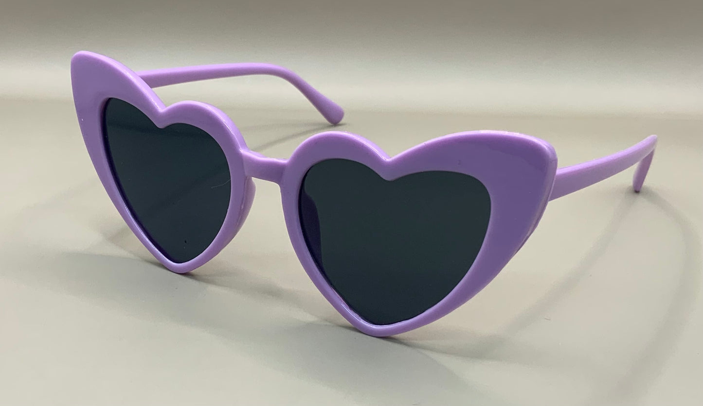 Kids Retro Simple Style Solid Color Heart Shape Full Frame Sunglasses