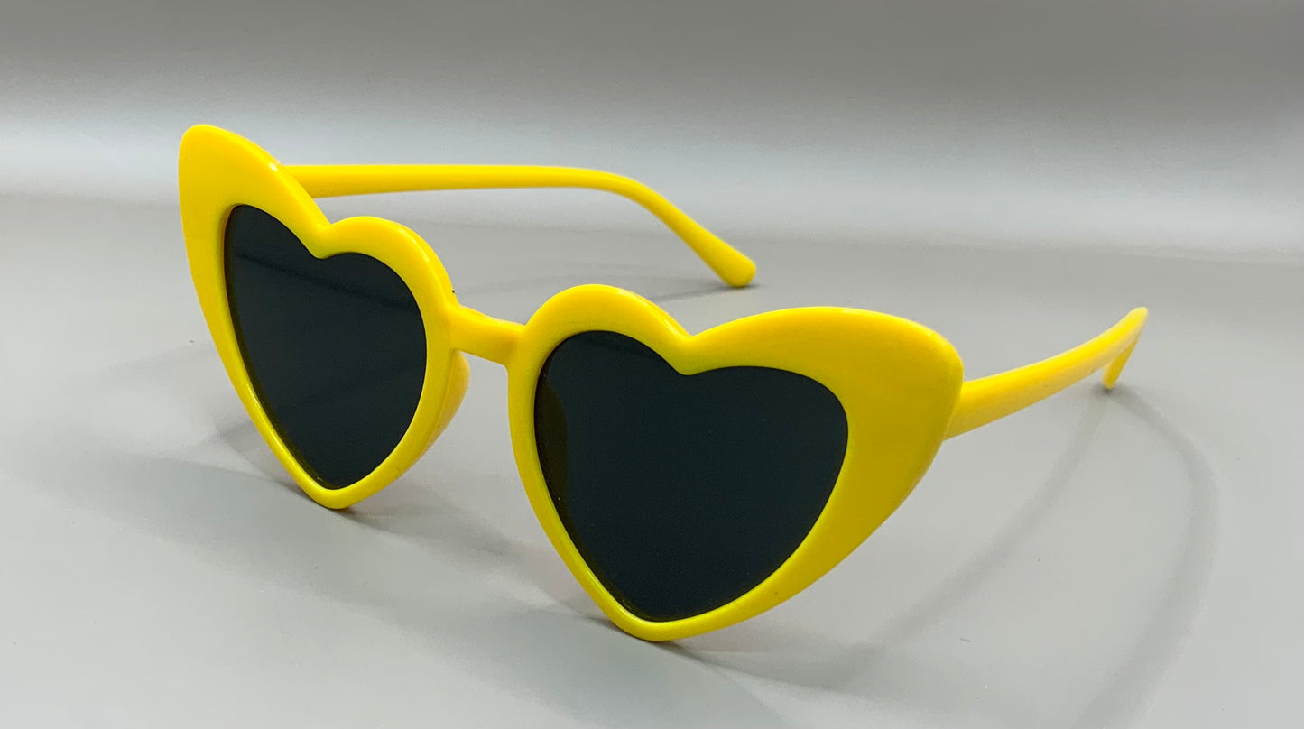 Kids Retro Simple Style Solid Color Heart Shape Full Frame Sunglasses