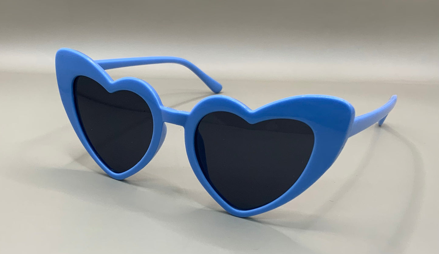 Kids Retro Simple Style Solid Color Heart Shape Full Frame Sunglasses