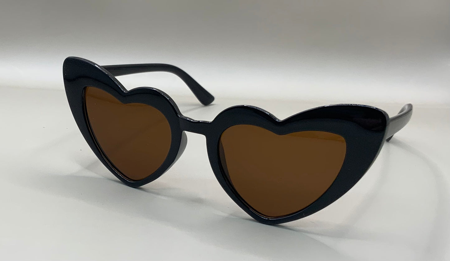 Kids Retro Simple Style Solid Color Heart Shape Full Frame Sunglasses