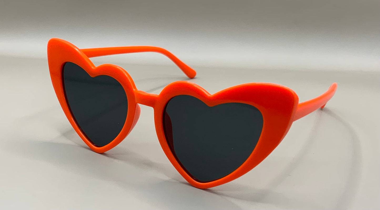 Kids Retro Simple Style Solid Color Heart Shape Full Frame Sunglasses