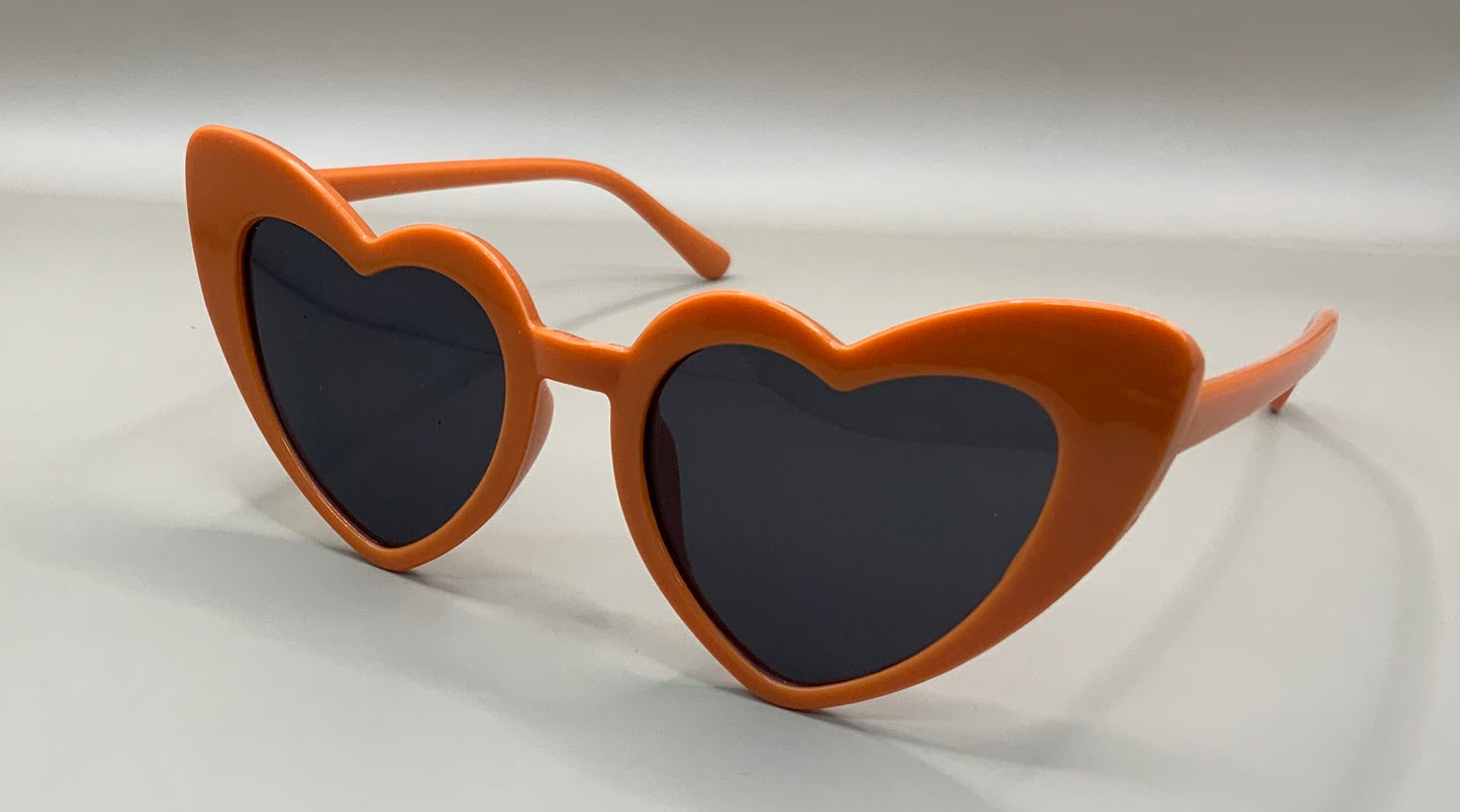 Kids Retro Simple Style Solid Color Heart Shape Full Frame Sunglasses