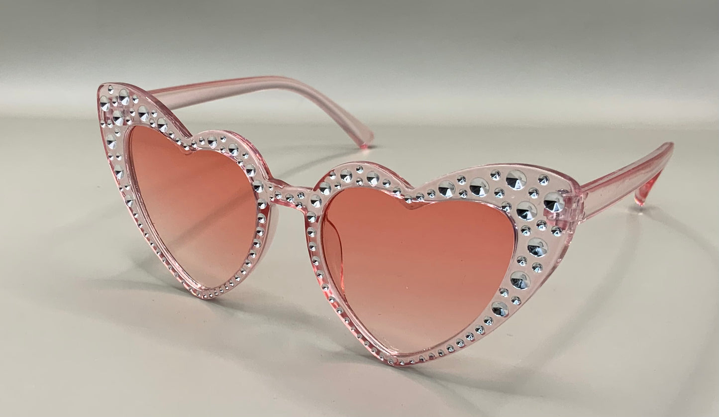 Kids heart shaped bling sunglasses