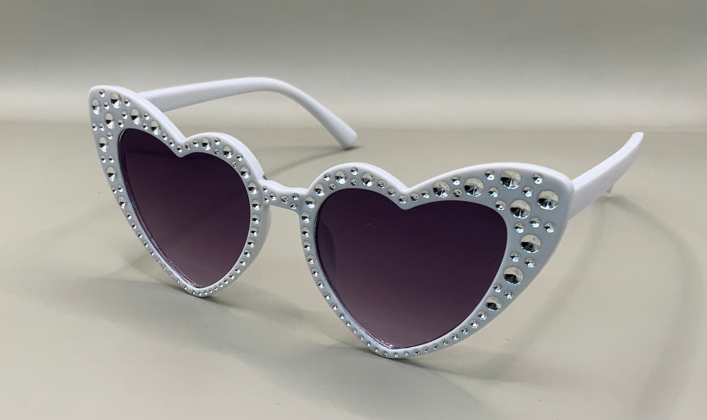 Kids heart shaped bling sunglasses