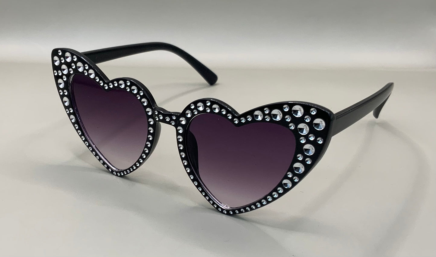 Kids heart shaped bling sunglasses