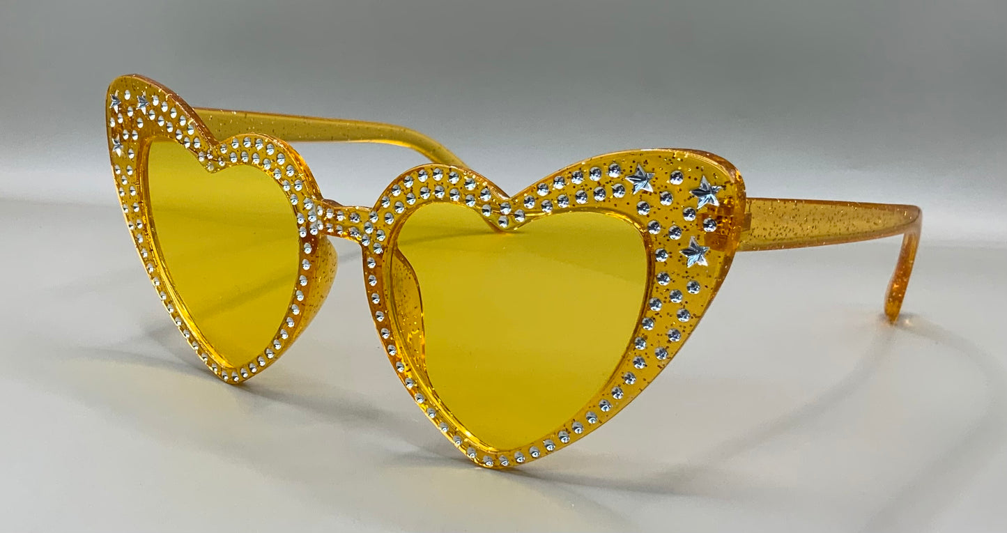 Ladies heart bling glitter sunglasses