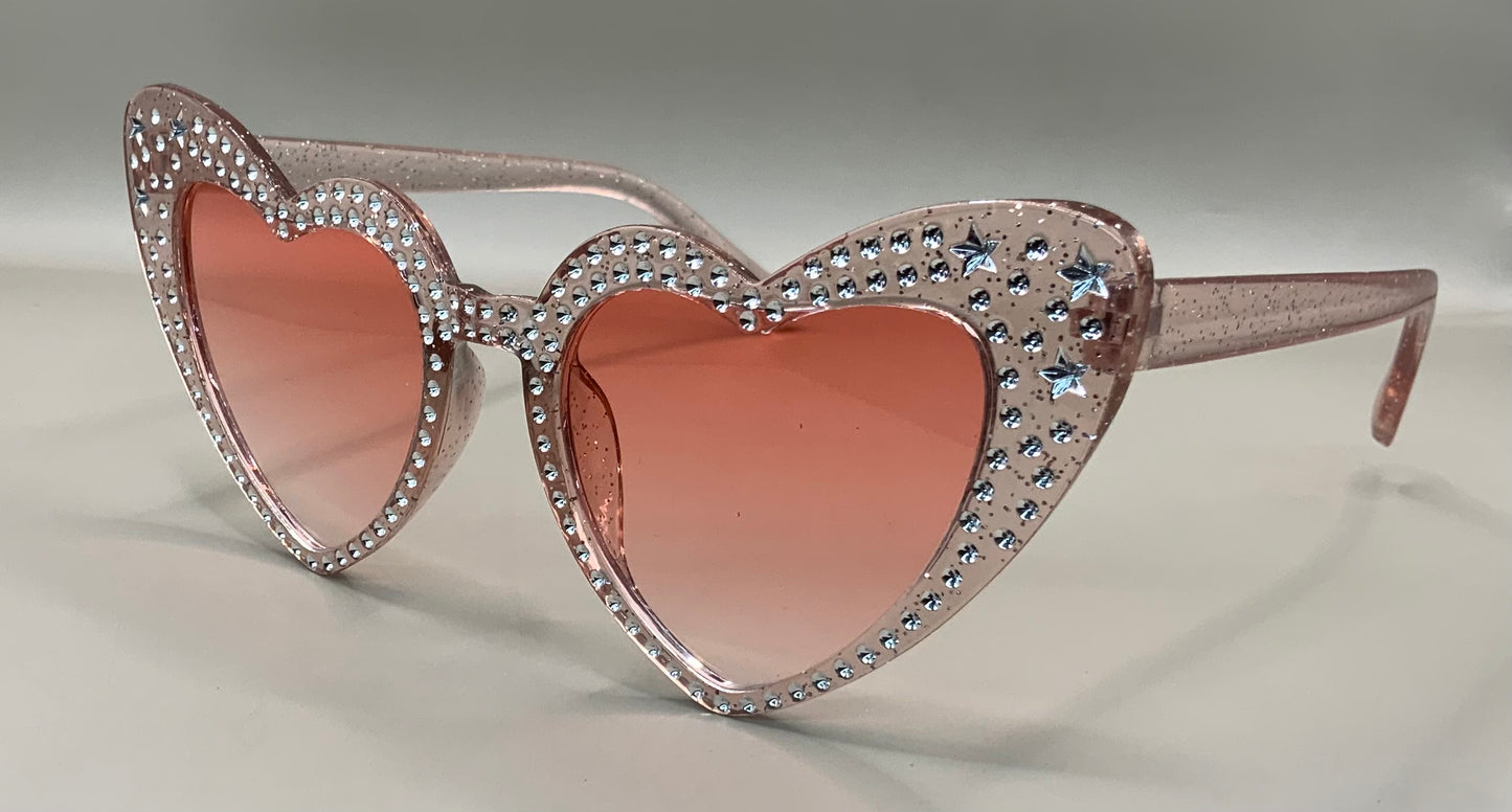 Ladies heart bling glitter sunglasses