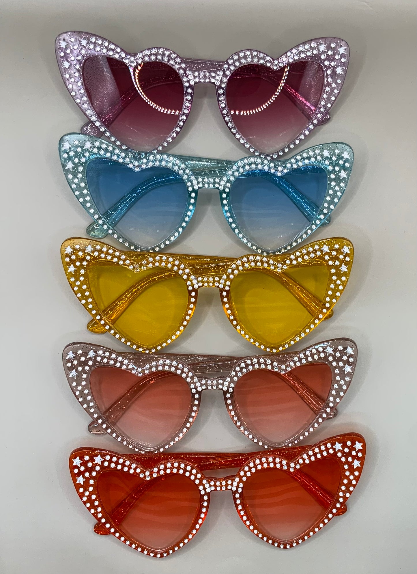 Ladies heart bling glitter sunglasses