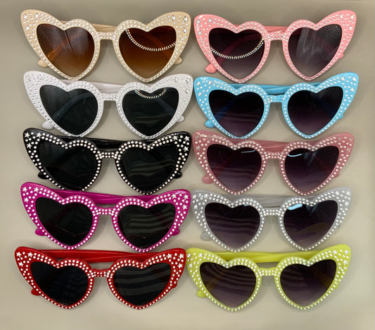 Ladies heart bling sunglasses