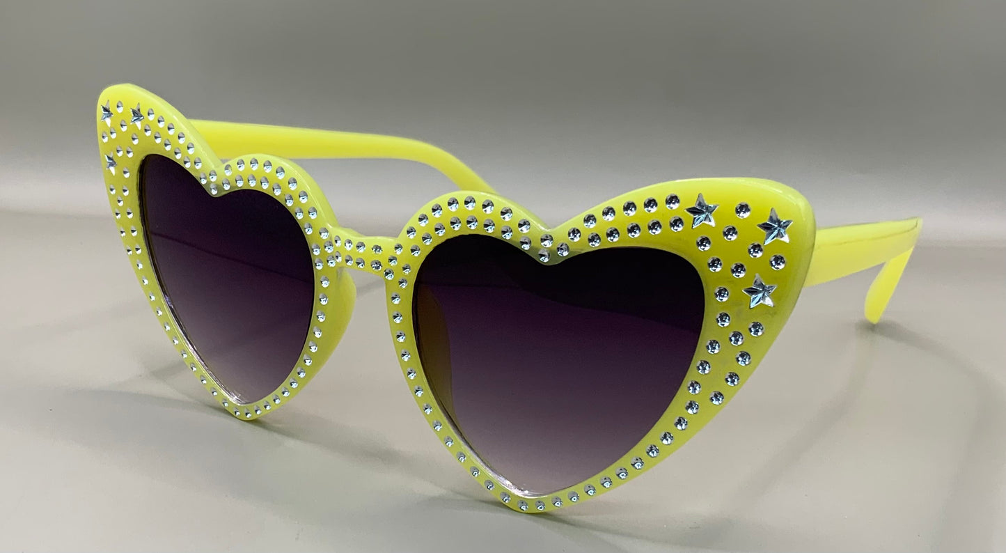 Ladies heart bling sunglasses