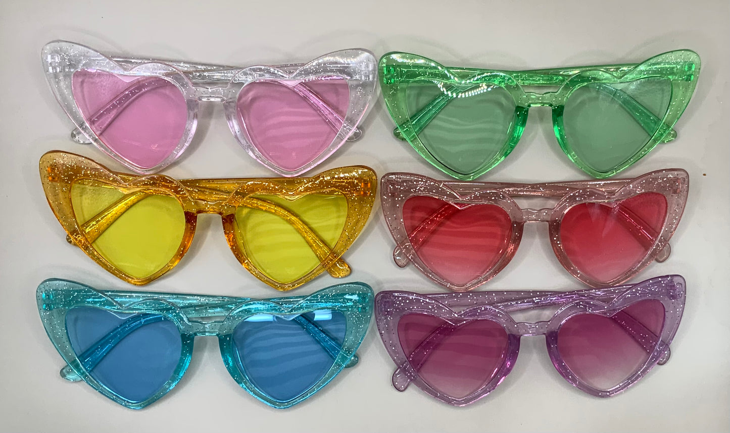 Ladies heart glitter sunglasses