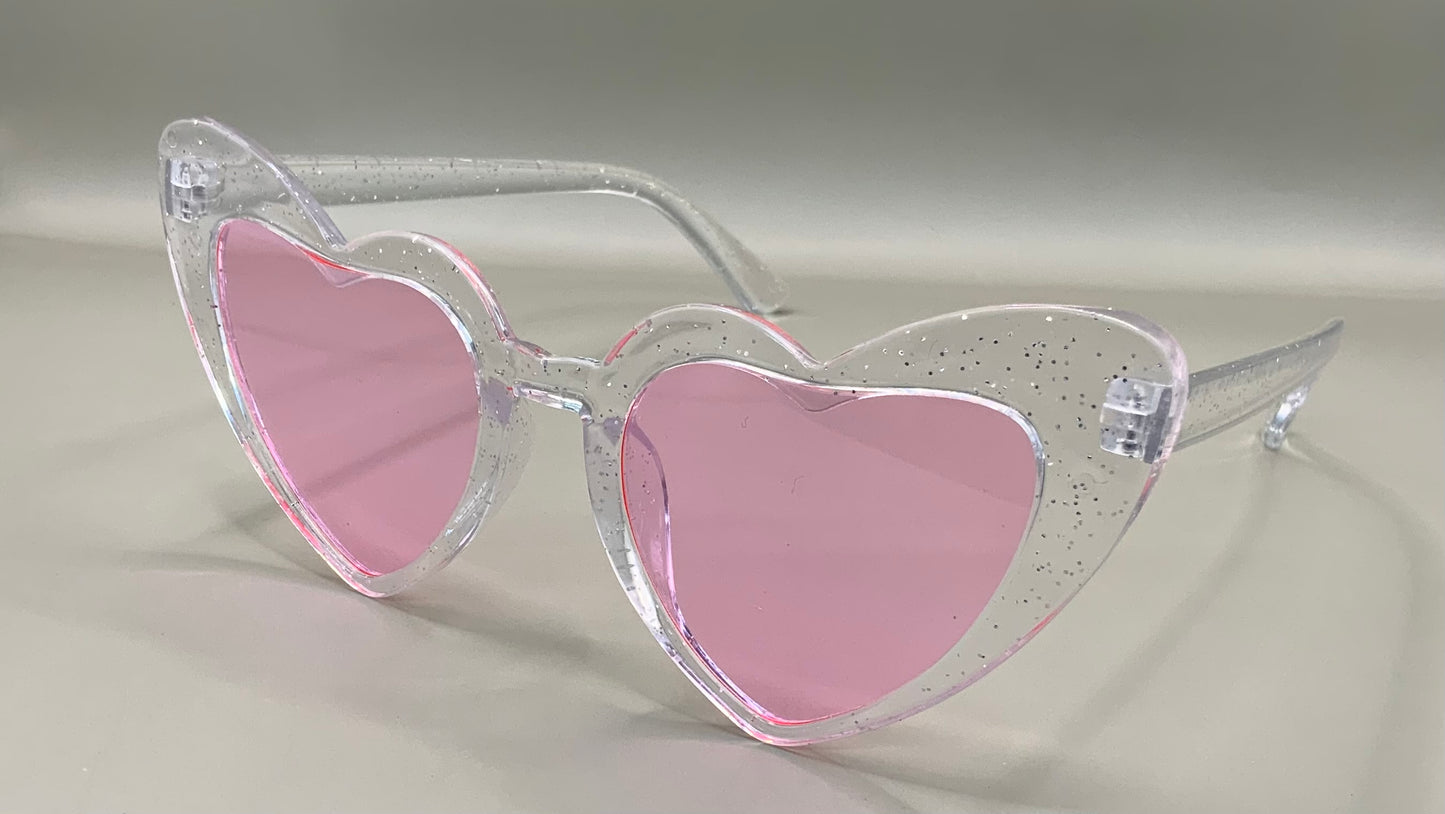 Ladies heart glitter sunglasses