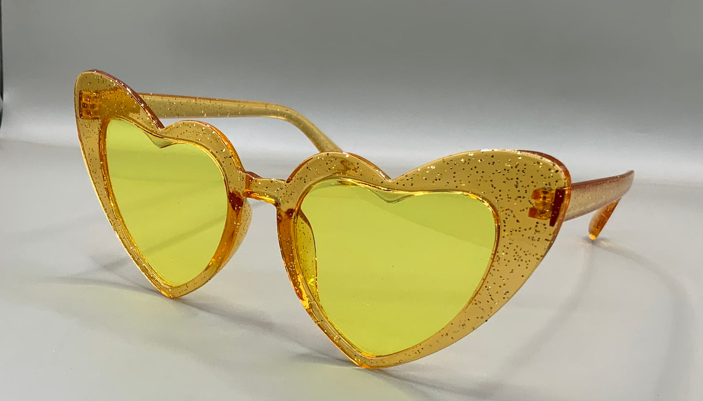 Ladies heart glitter sunglasses