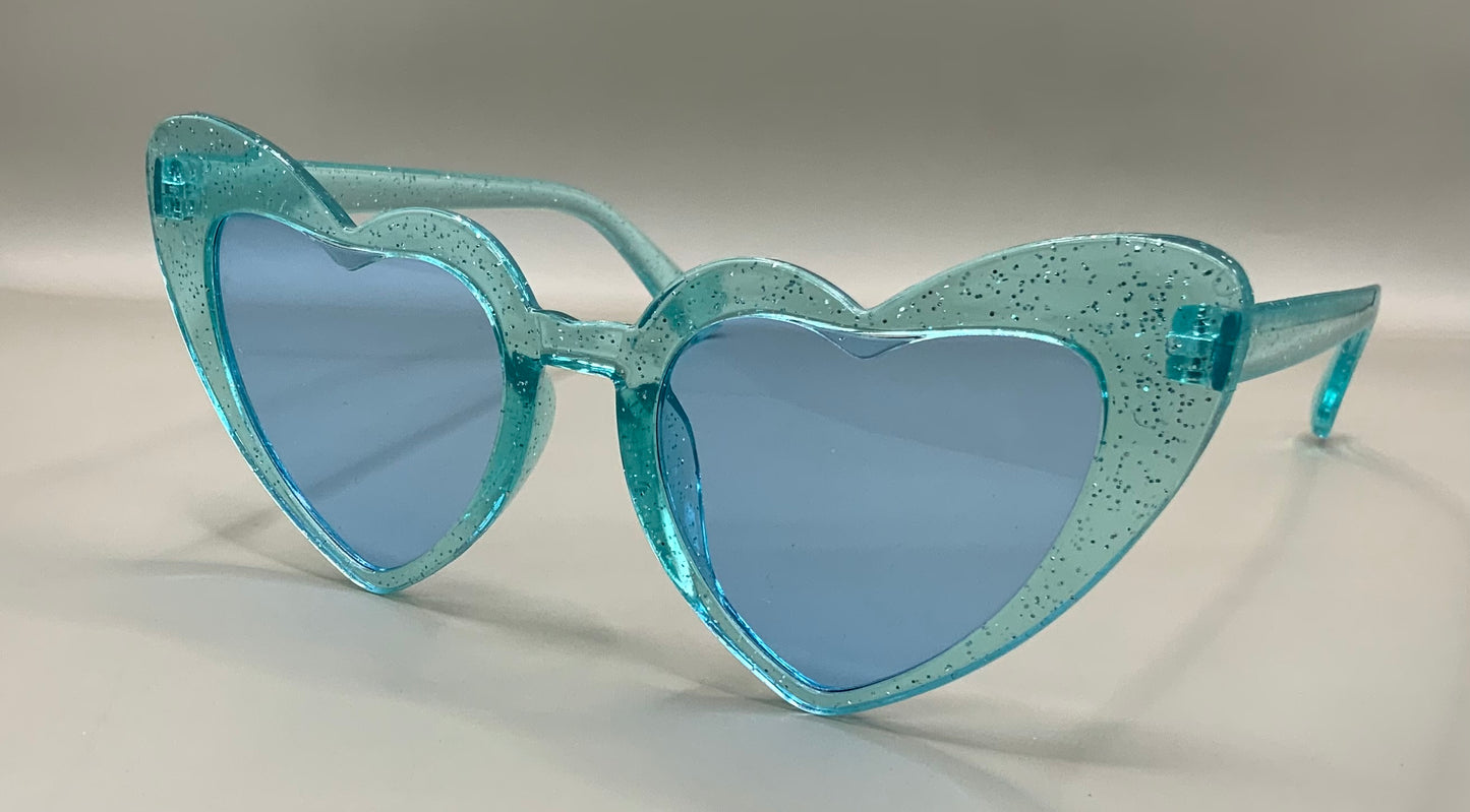 Ladies heart glitter sunglasses