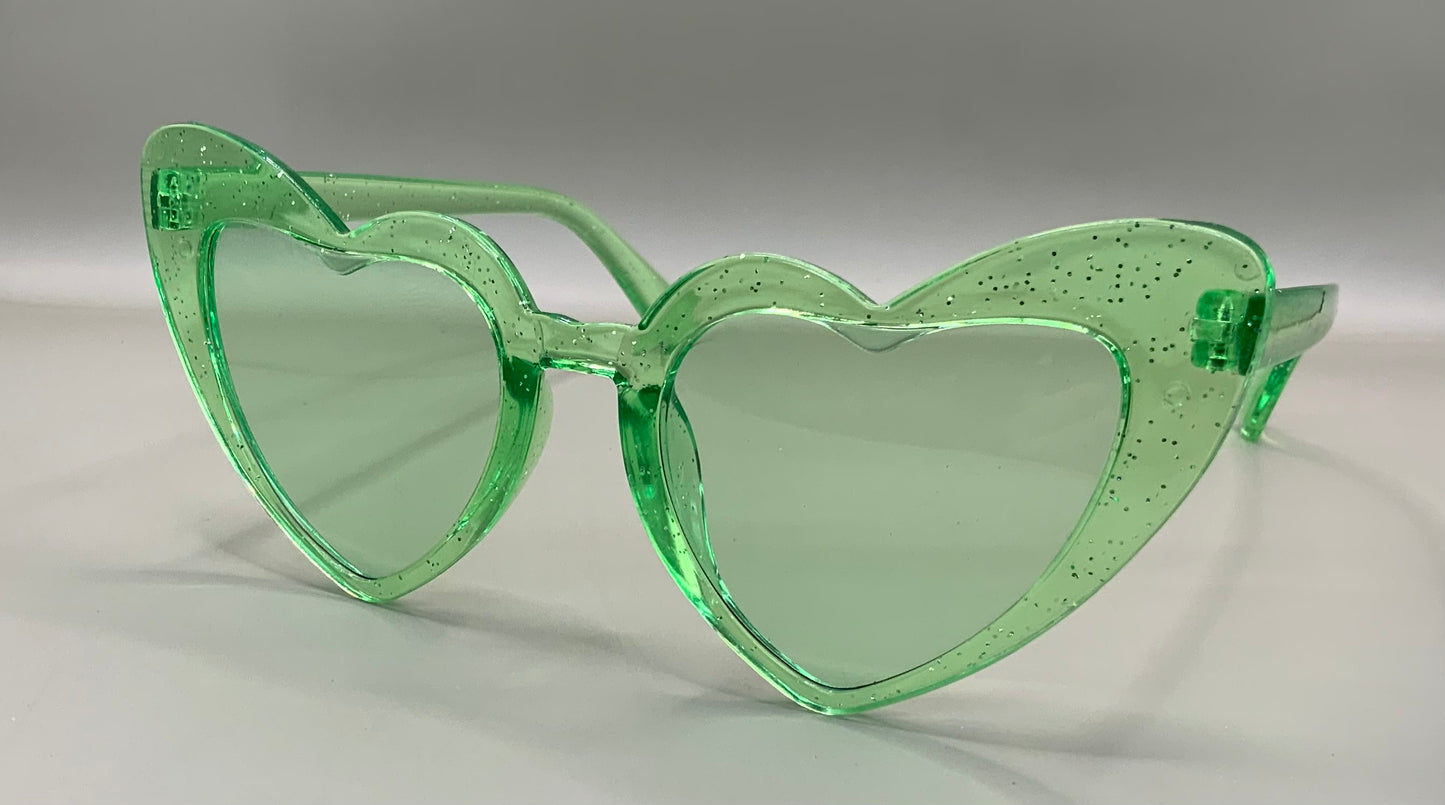Ladies heart glitter sunglasses