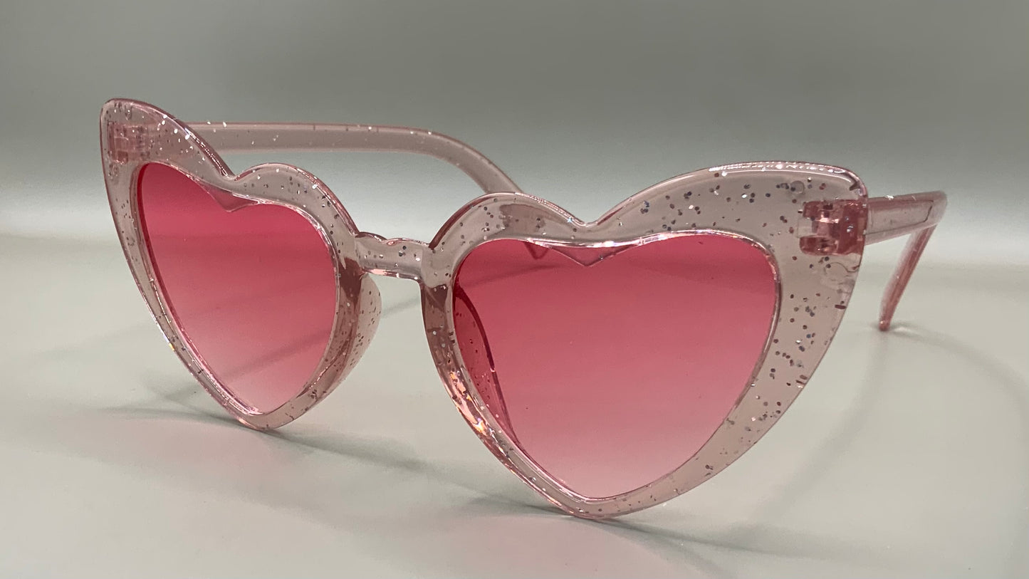 Ladies heart glitter sunglasses