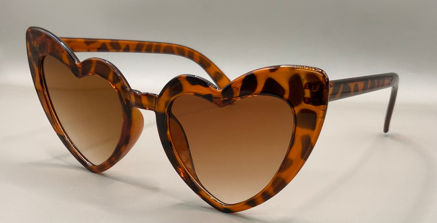 Ladies plain heart sunglasses
