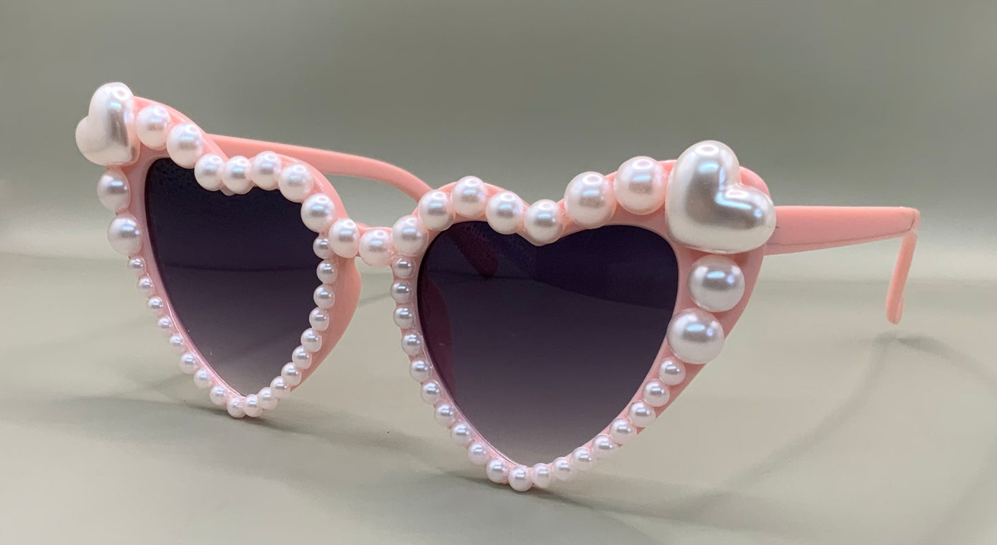 Ladies Pearl heart sunglasses