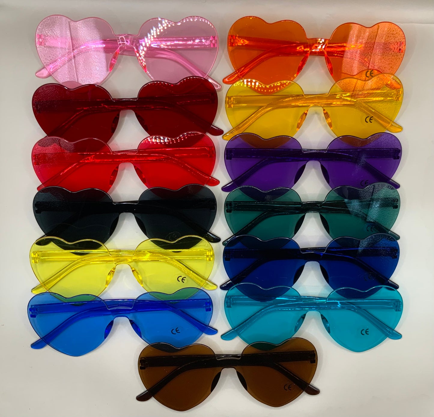 Ladies rimless heart sunglasses