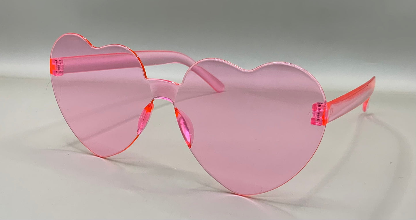 Ladies rimless heart sunglasses
