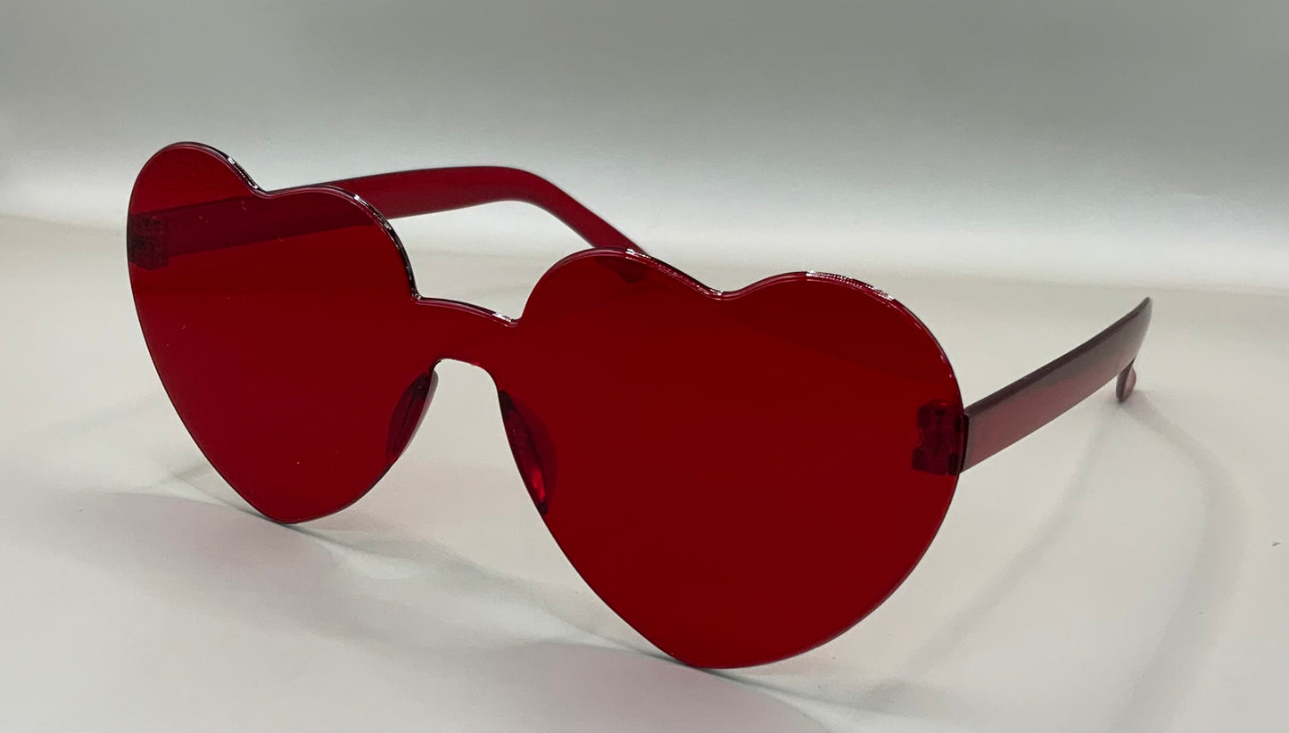 Ladies rimless heart sunglasses