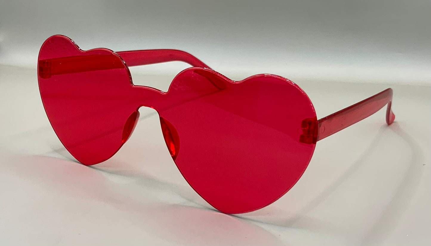 Ladies rimless heart sunglasses
