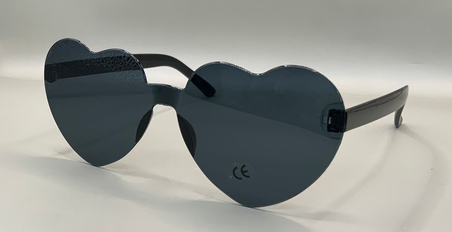Ladies rimless heart sunglasses