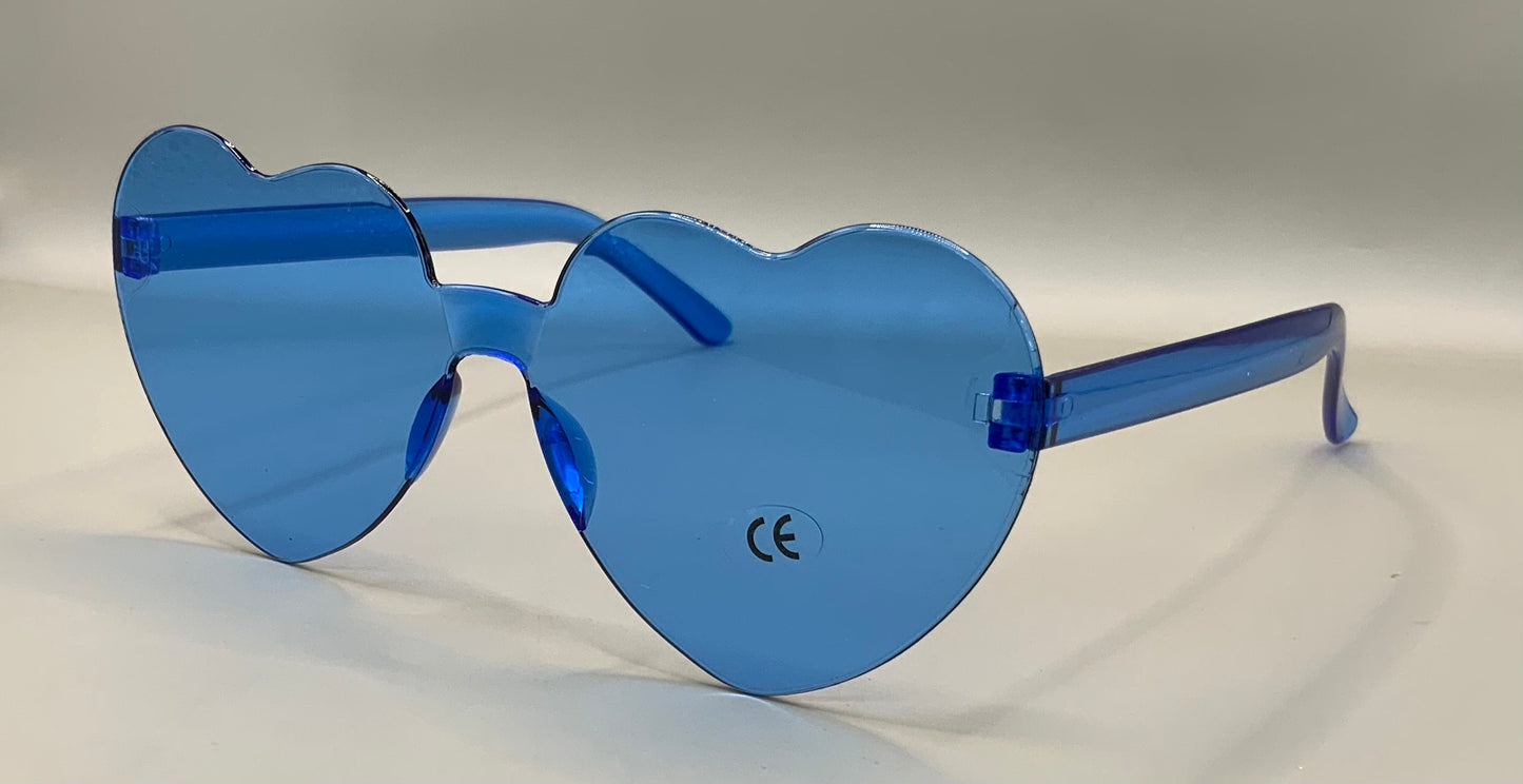 Ladies rimless heart sunglasses