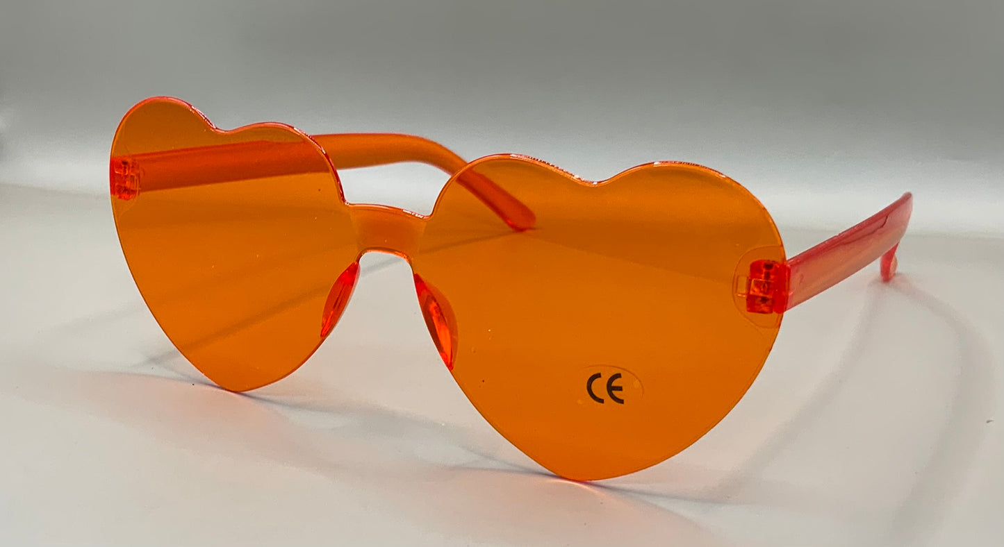 Ladies rimless heart sunglasses