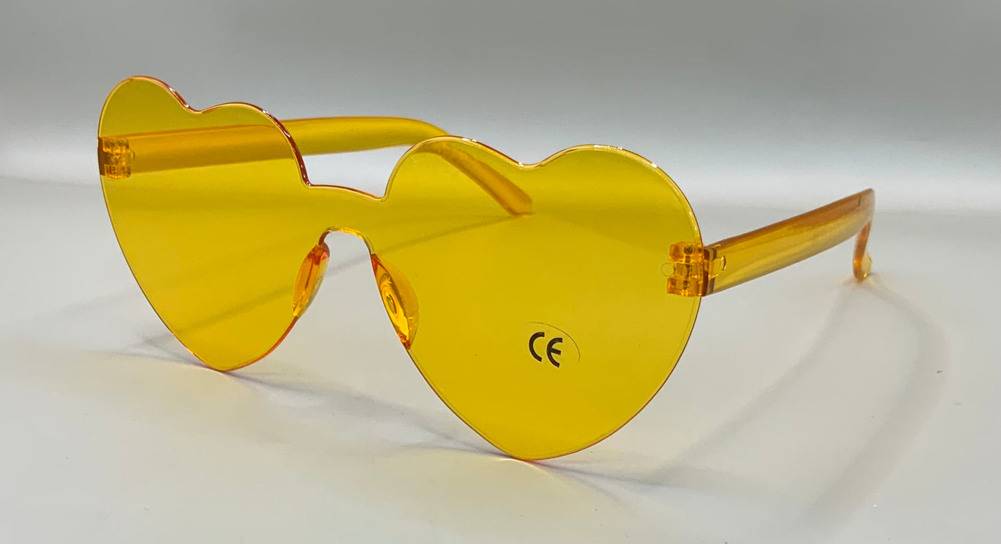 Ladies rimless heart sunglasses