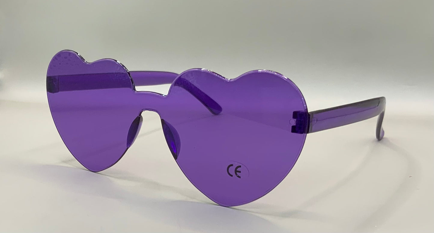 Ladies rimless heart sunglasses