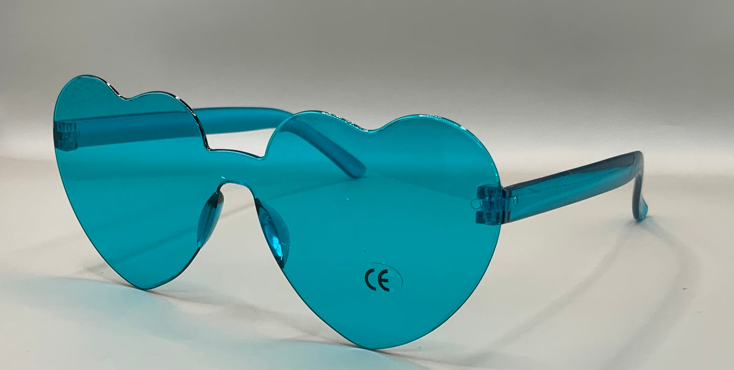 Ladies rimless heart sunglasses