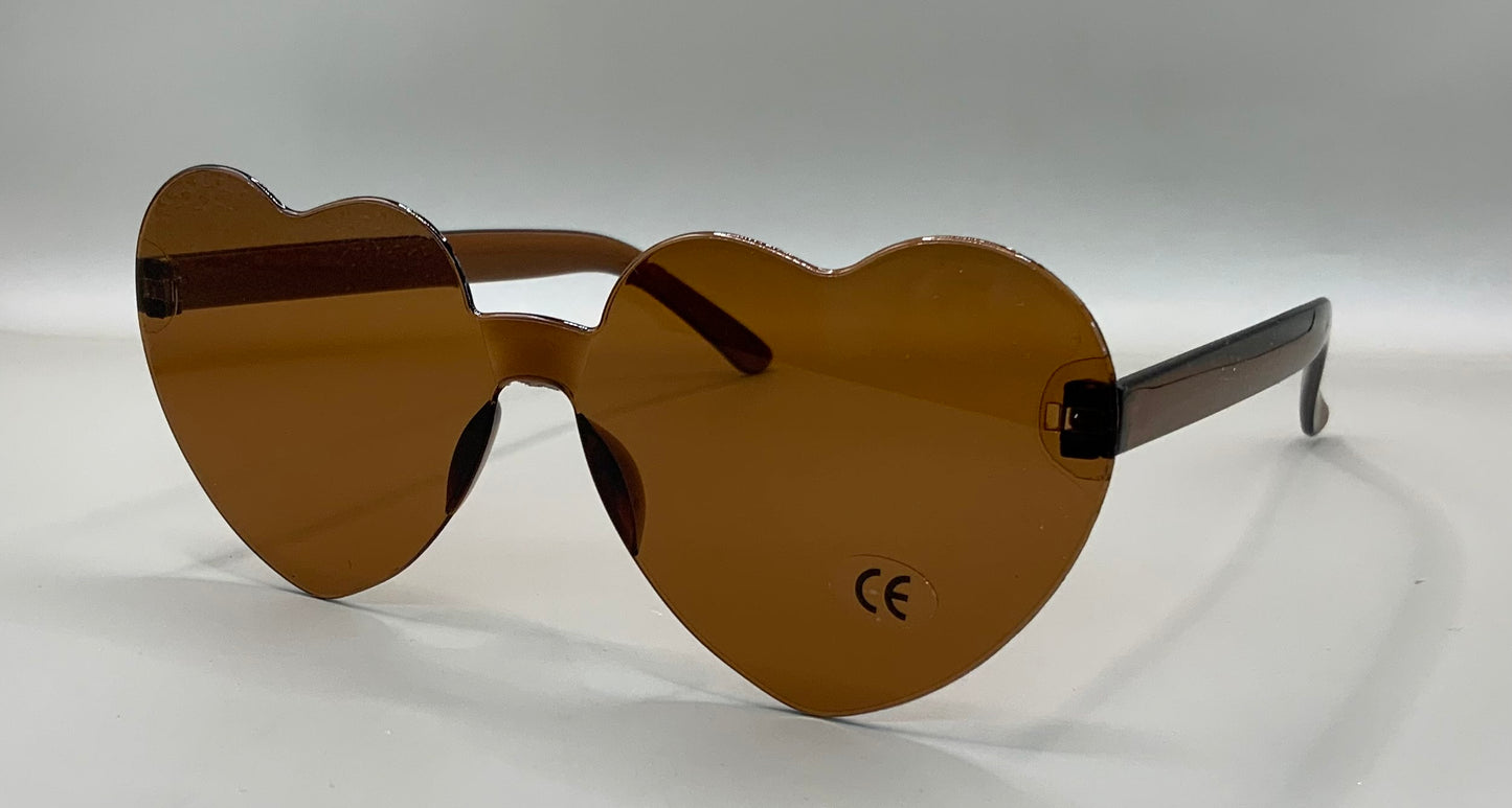 Ladies rimless heart sunglasses