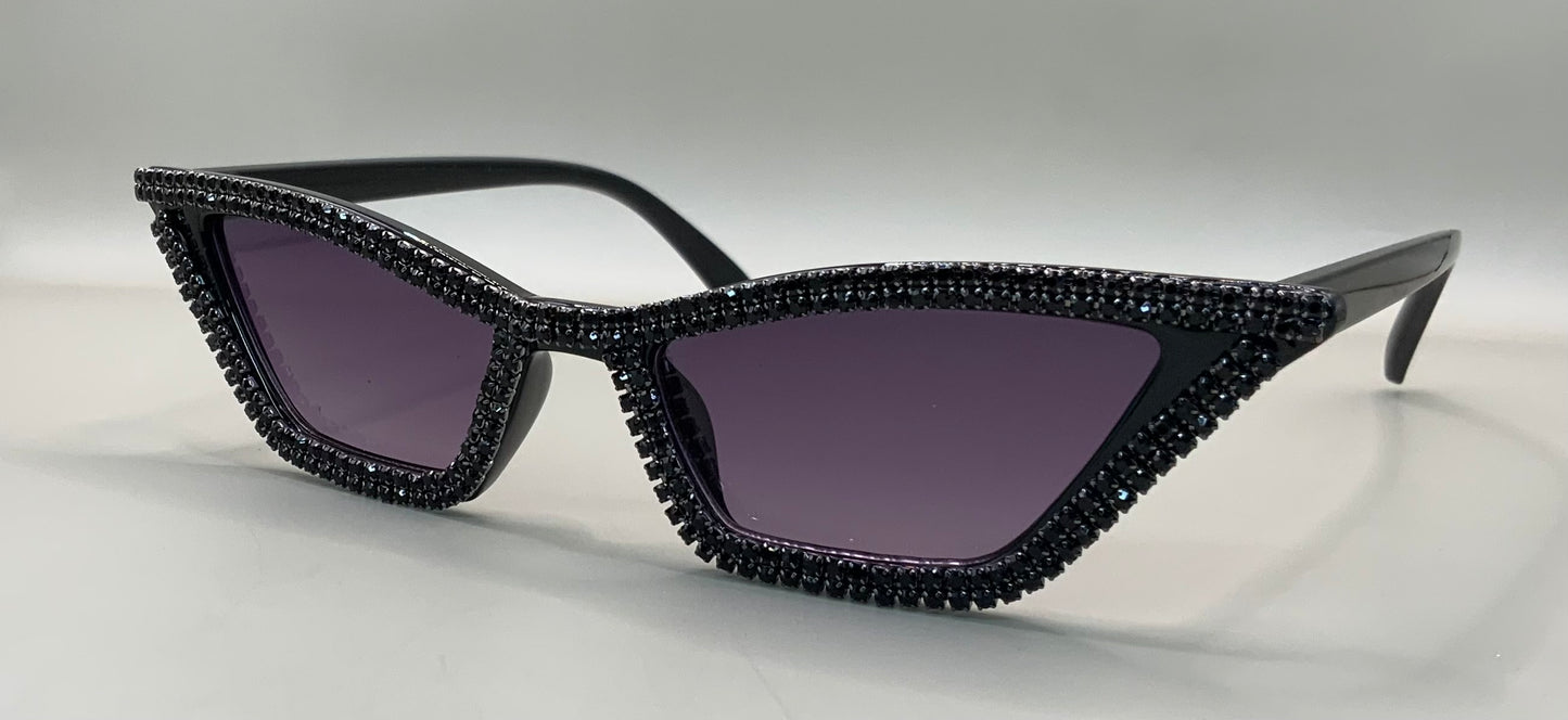 Ladies cat eye diamanté sunglasses