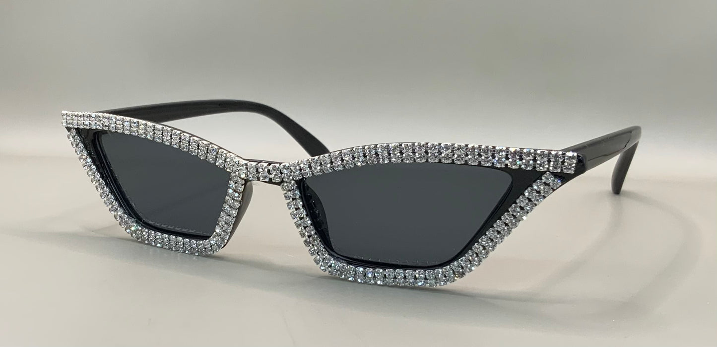 Ladies cat eye diamanté sunglasses