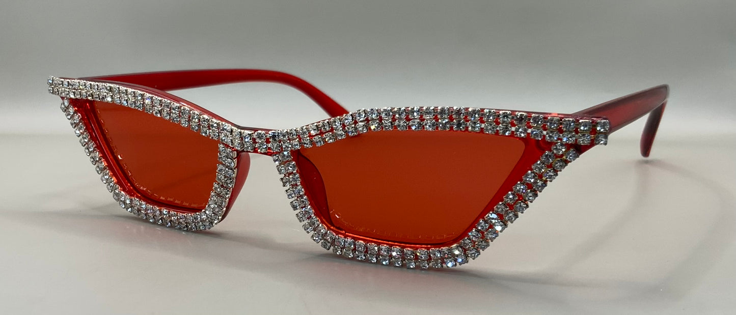 Ladies cat eye diamanté sunglasses