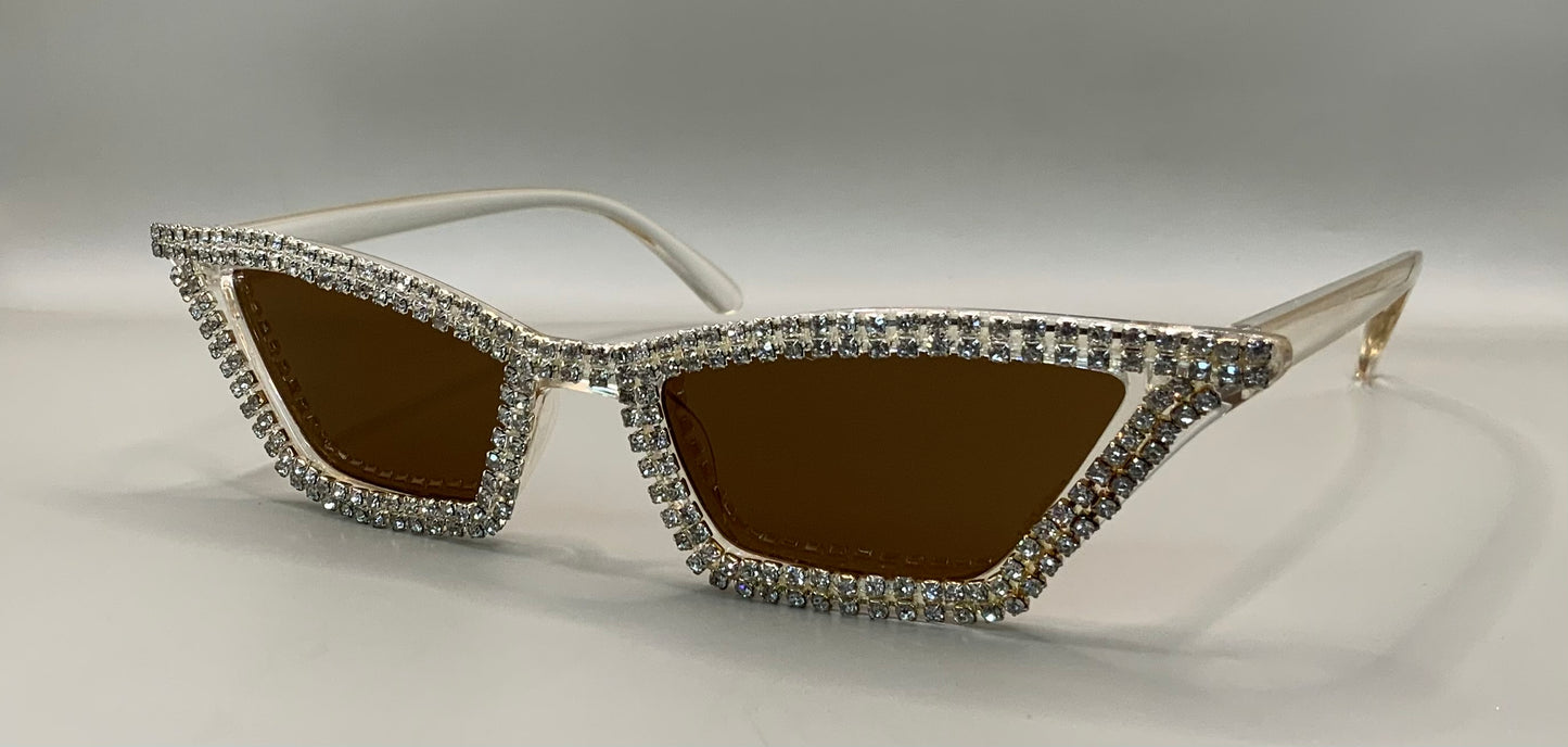 Ladies cat eye diamanté sunglasses
