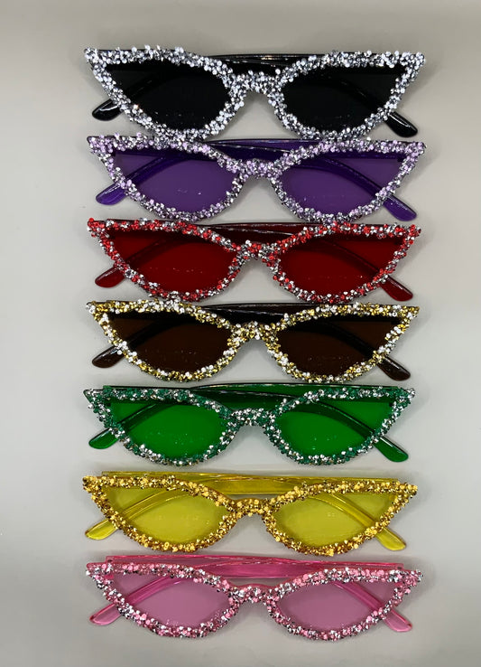 Ladies cat eye glitter sunglasses